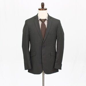Kenneth Cole 38R Gray Striped 2-Button Sport Coat Blazer Jacket G957